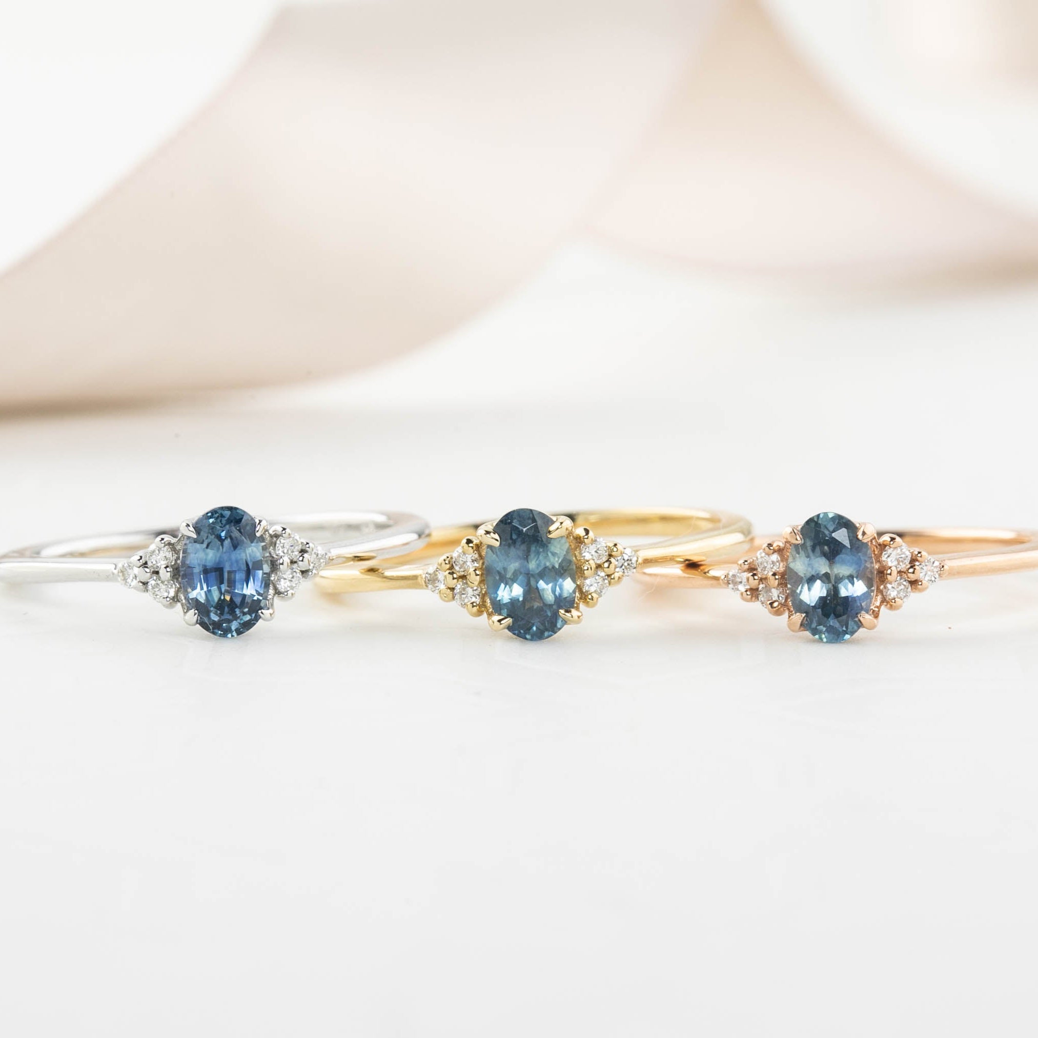 Teresa Ring, 0.60ct Montana Sapphire, oval shape gemstone