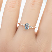 Estel Fleur Ring, 0.50ct Unheated Madagascar Sapphire, oval shape gemstone