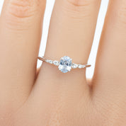 Estel Fleur Ring, 0.50ct Unheated Madagascar Sapphire, oval shape gemstone