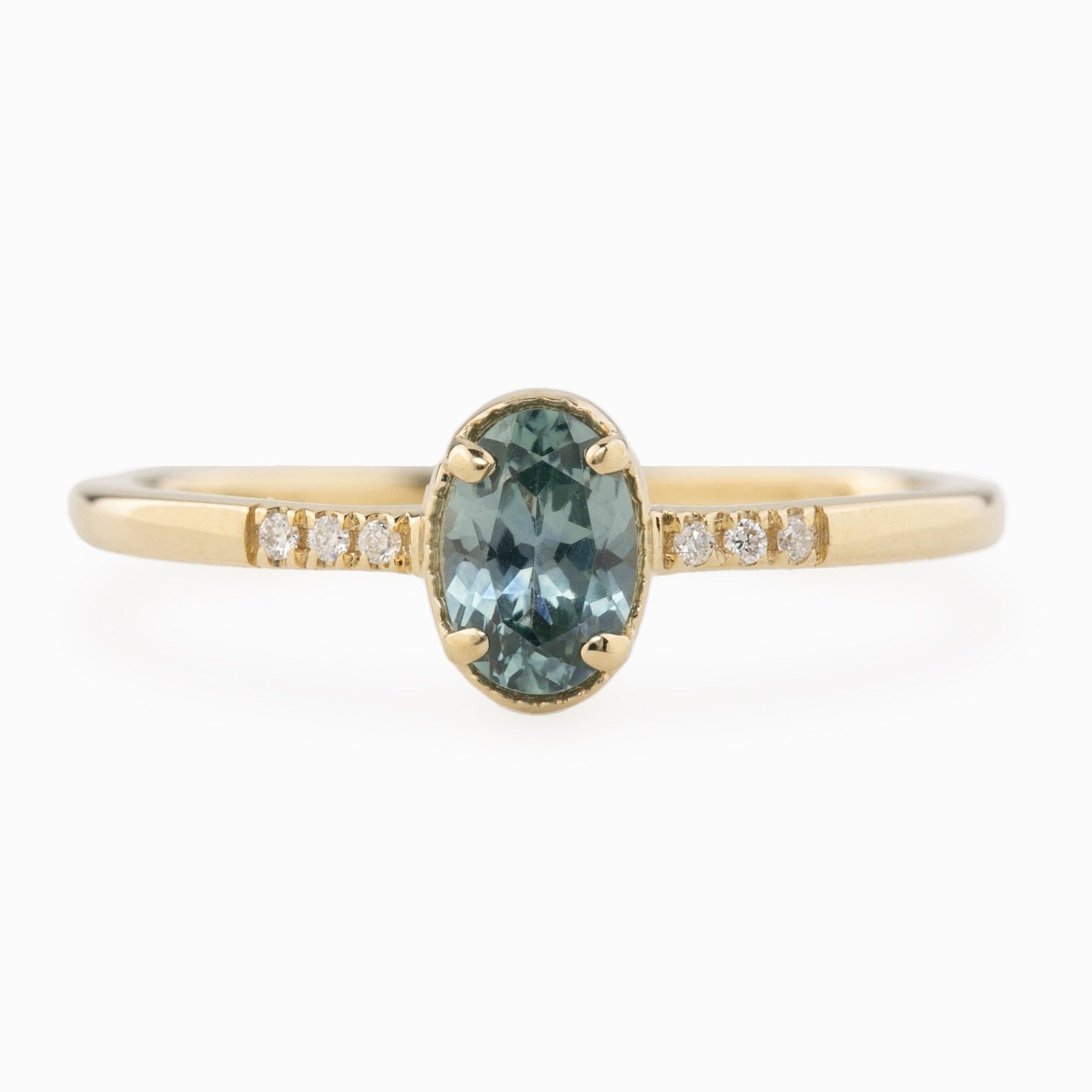 Grace Ring, 0.60ct Montana Sapphire, oval shape gemstone