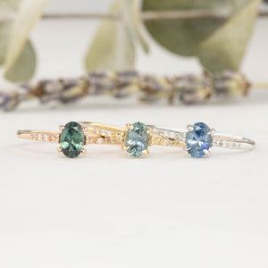 Eloise Ring, 0.60ct Montana Sapphire, oval shape gemstone