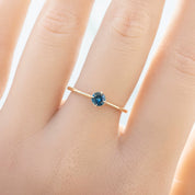 Alice Ring, 0.30ct Blue Green Montana Sapphire