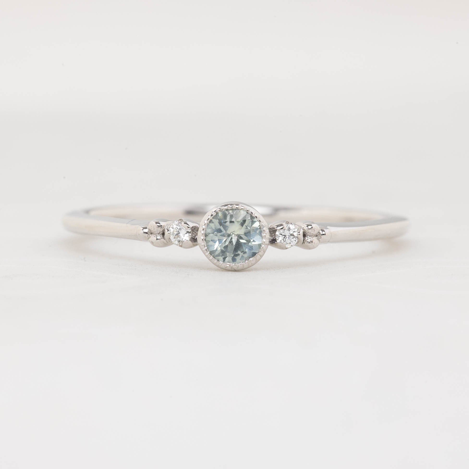 Estel Bezel Ring, 0.18ct Montana Sapphire of your choice