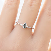 Estel Bezel Ring, 0.35ct Unheated Teardrop Sapphire