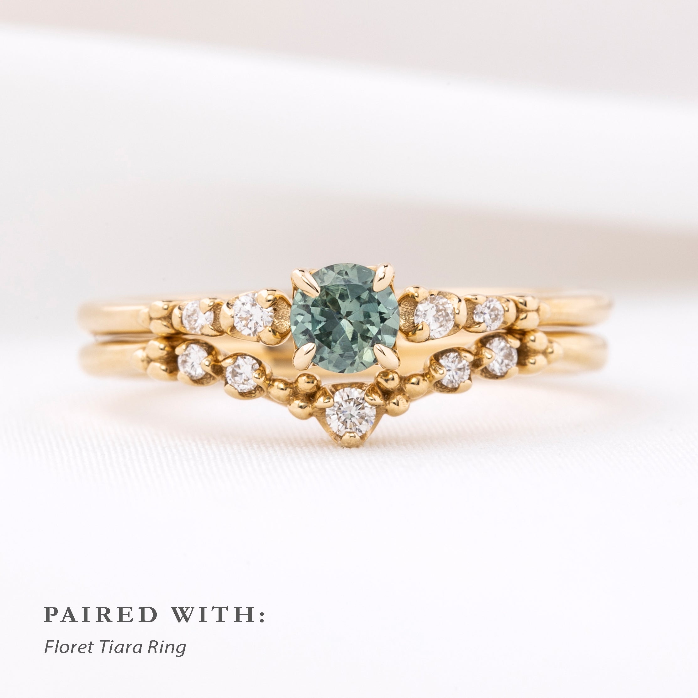 Estel Fleur Ring, 0.40ct Montana Sapphire of your choice