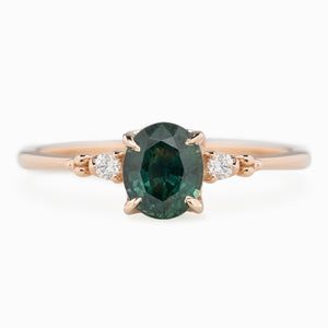 Estel Ring, 0.80ct Montana Sapphire, oval shape gemstone