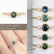 Moon & Star Ring, 0.45ct Sapphire