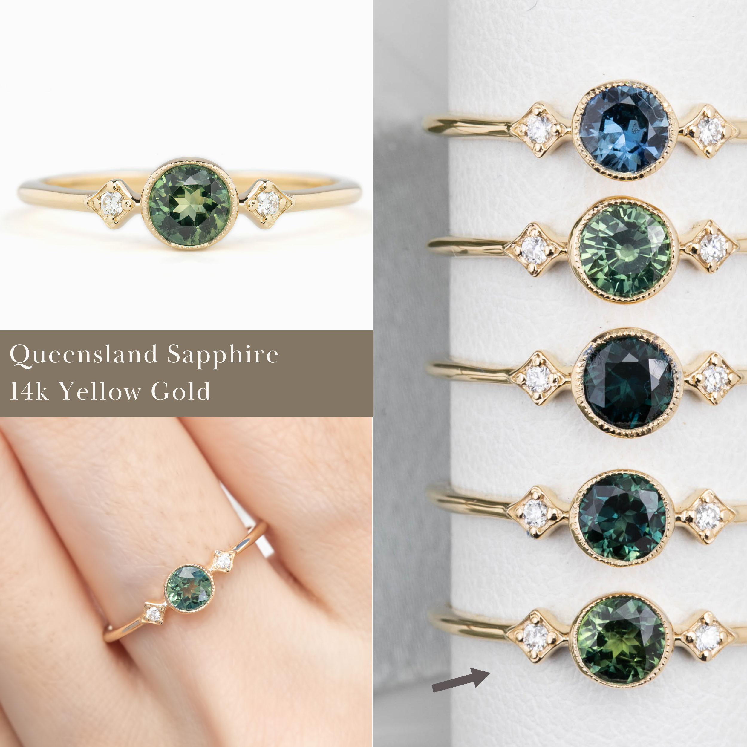 Moon & Star Ring, 0.45ct Sapphire