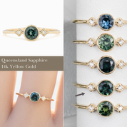 Moon & Star Ring, 0.45ct Sapphire