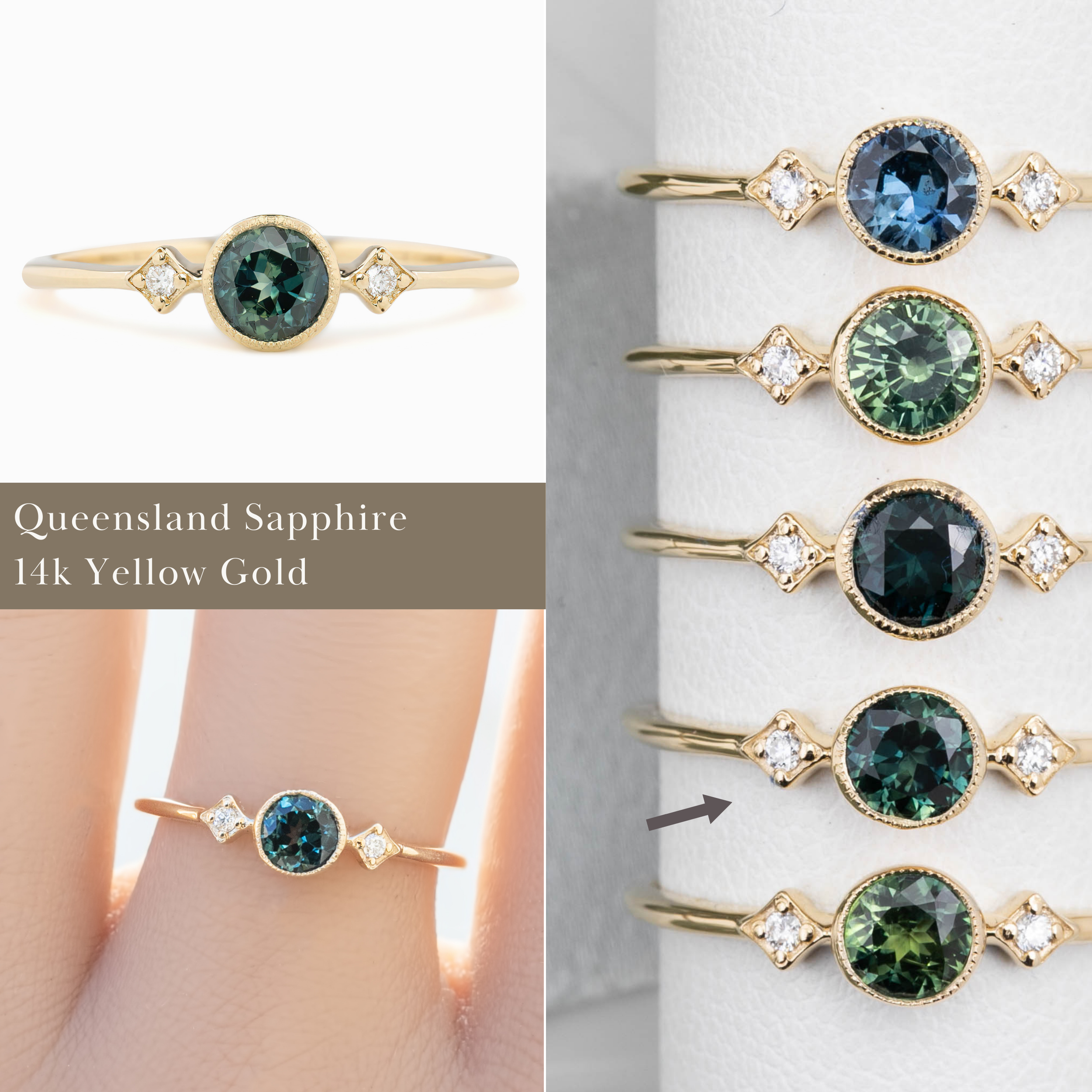 Moon & Star Ring, 0.45ct Sapphire