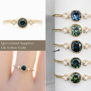Moon & Star Ring, 0.45ct Sapphire
