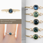 Moon & Star Ring, 0.45ct Sapphire