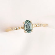 Eloise Ring, 0.60ct Montana Sapphire, oval shape gemstone