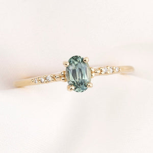 Eloise Ring, 0.60ct Montana Sapphire, oval shape gemstone