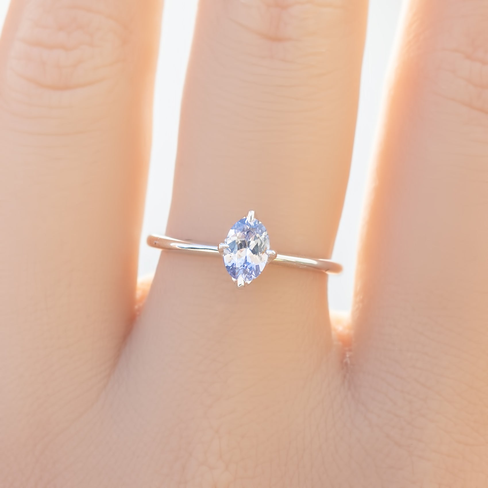 Alice Ring, 0.60ct Light Blue Sapphire