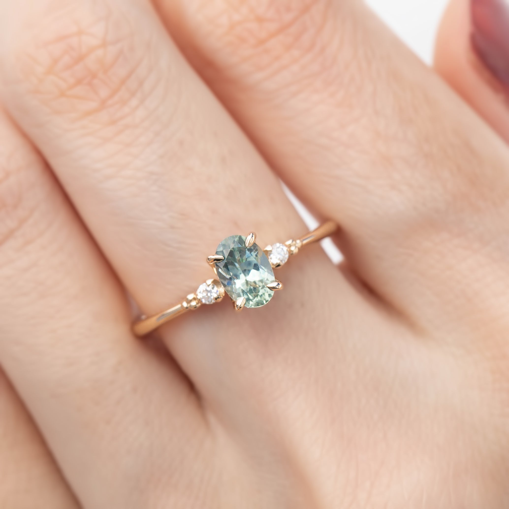 Estel Ring, 0.70ct Montana Sapphire, oval shape gemstone