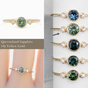 Moon & Star Ring, 0.45ct Sapphire