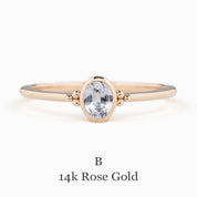 Iris Ring, 0.30ct Unheated Madagascar Sapphire, oval shape gemstone