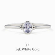 Iris Ring, 0.30ct Unheated Madagascar Sapphire, oval shape gemstone