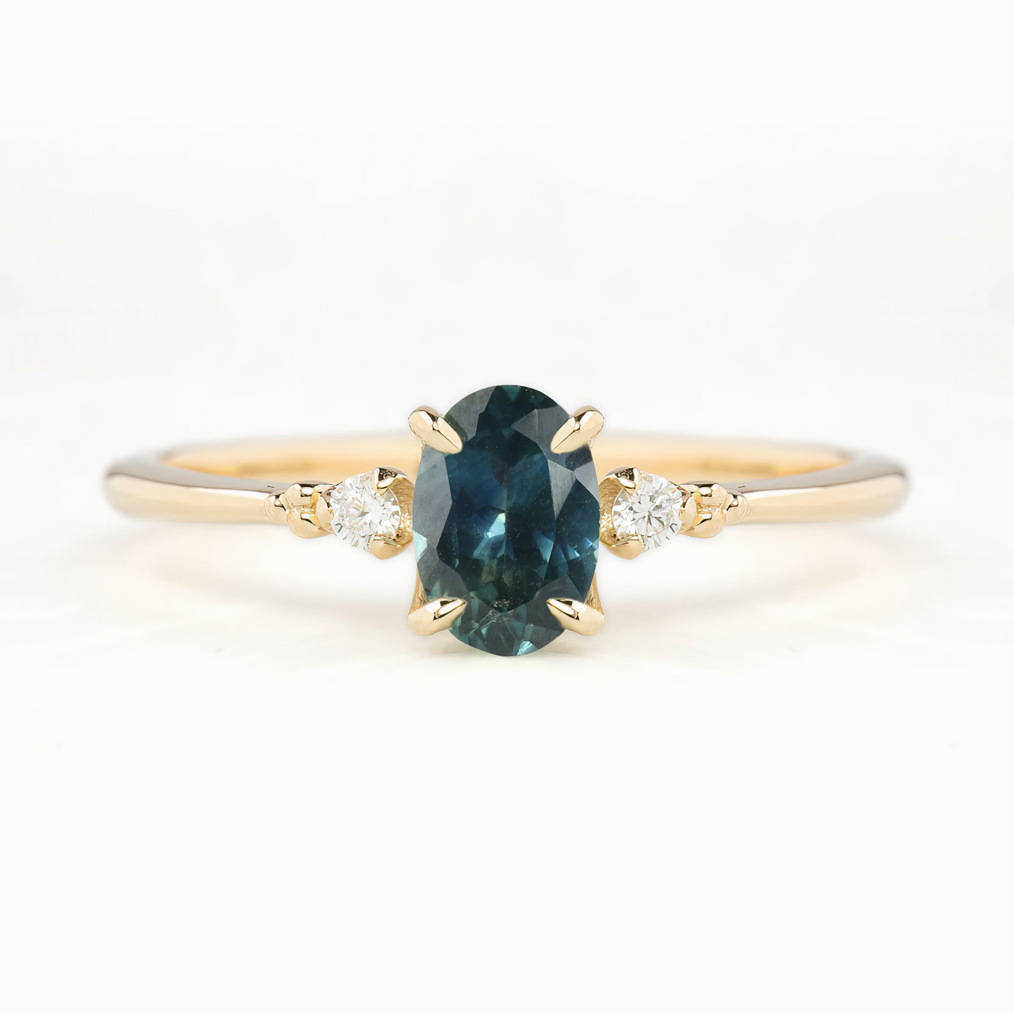 Estel Ring, 0.75ct Montana Sapphire, oval shape gemstone