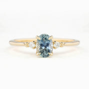 Estel Ring 6.5mm Oval Light Blue Montana Sapphire 14K Yellow Gold