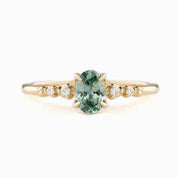 Estel Fleur Ring, 0.60ct Montana Sapphire, oval shape gemstone