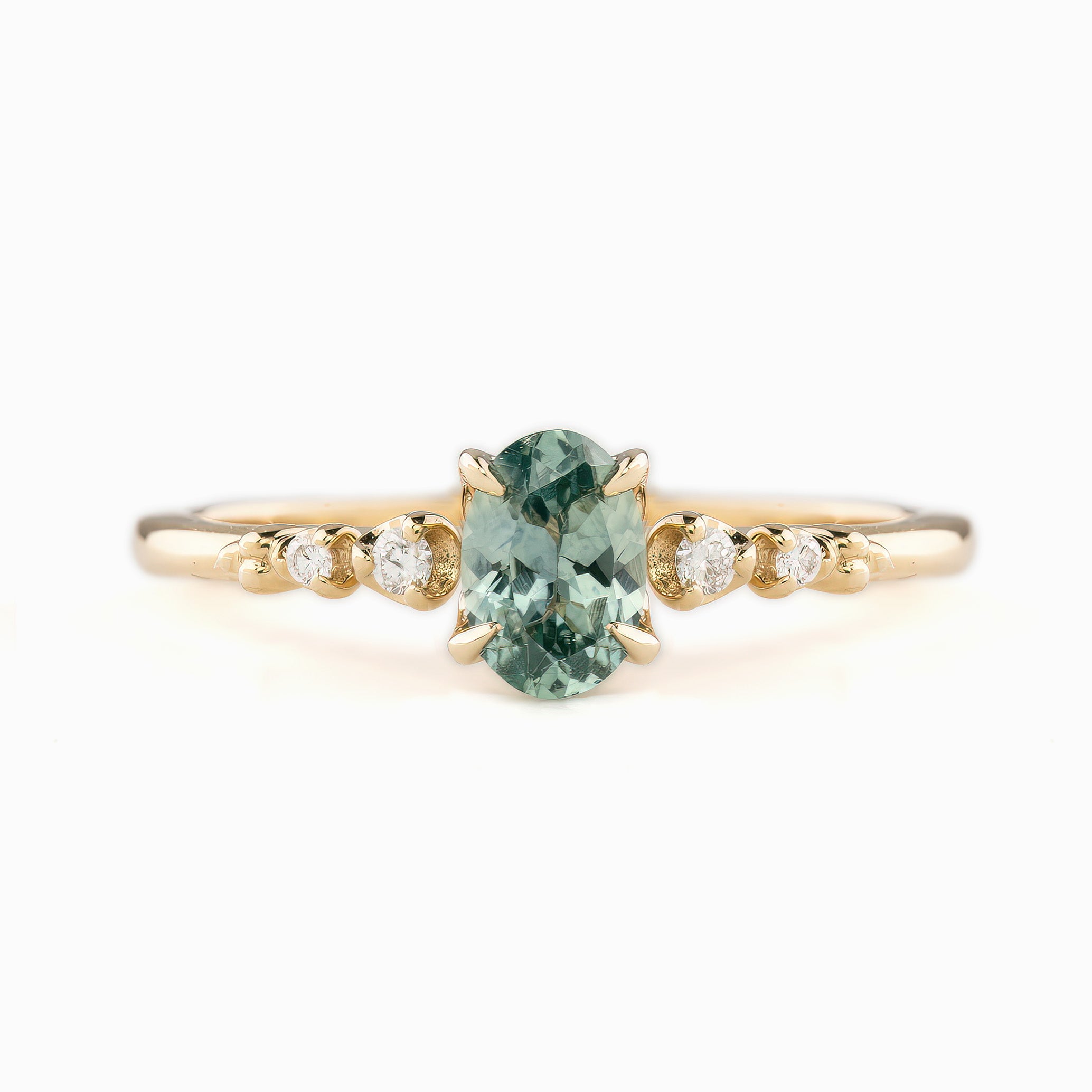Estel Fleur Ring, 0.60ct Montana Sapphire, oval shape gemstone