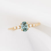 Estel Fleur Ring, 0.60ct Montana Sapphire, oval shape gemstone