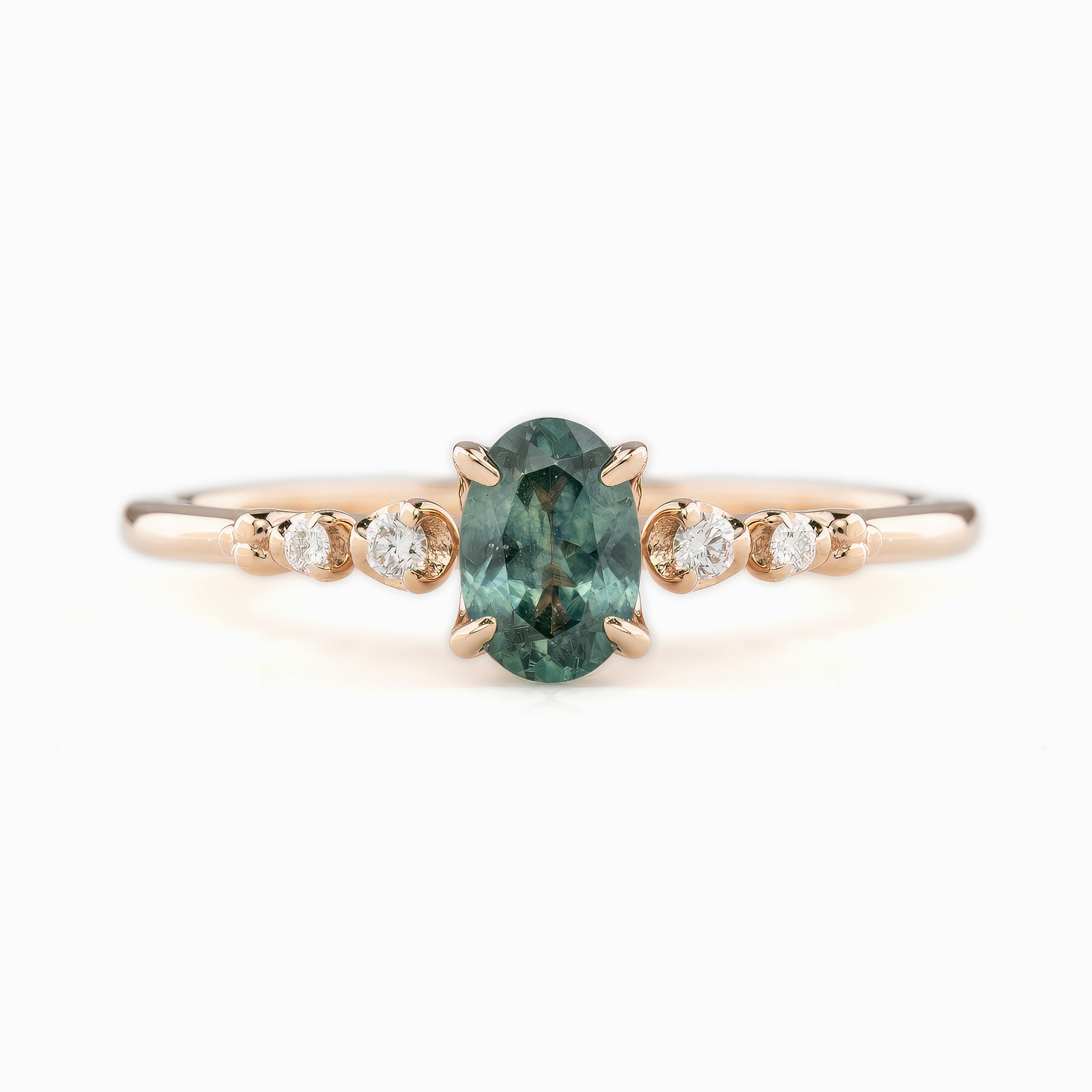 Estel Fleur Ring, 0.60ct Montana Sapphire, oval shape gemstone