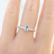 Estel Fleur Ring, 0.60ct Montana Sapphire, oval shape gemstone