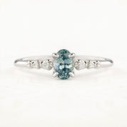Estel Fleur Ring, 0.60ct Montana Sapphire, oval shape gemstone