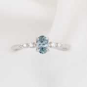 Estel Fleur Ring, 0.60ct Montana Sapphire, oval shape gemstone