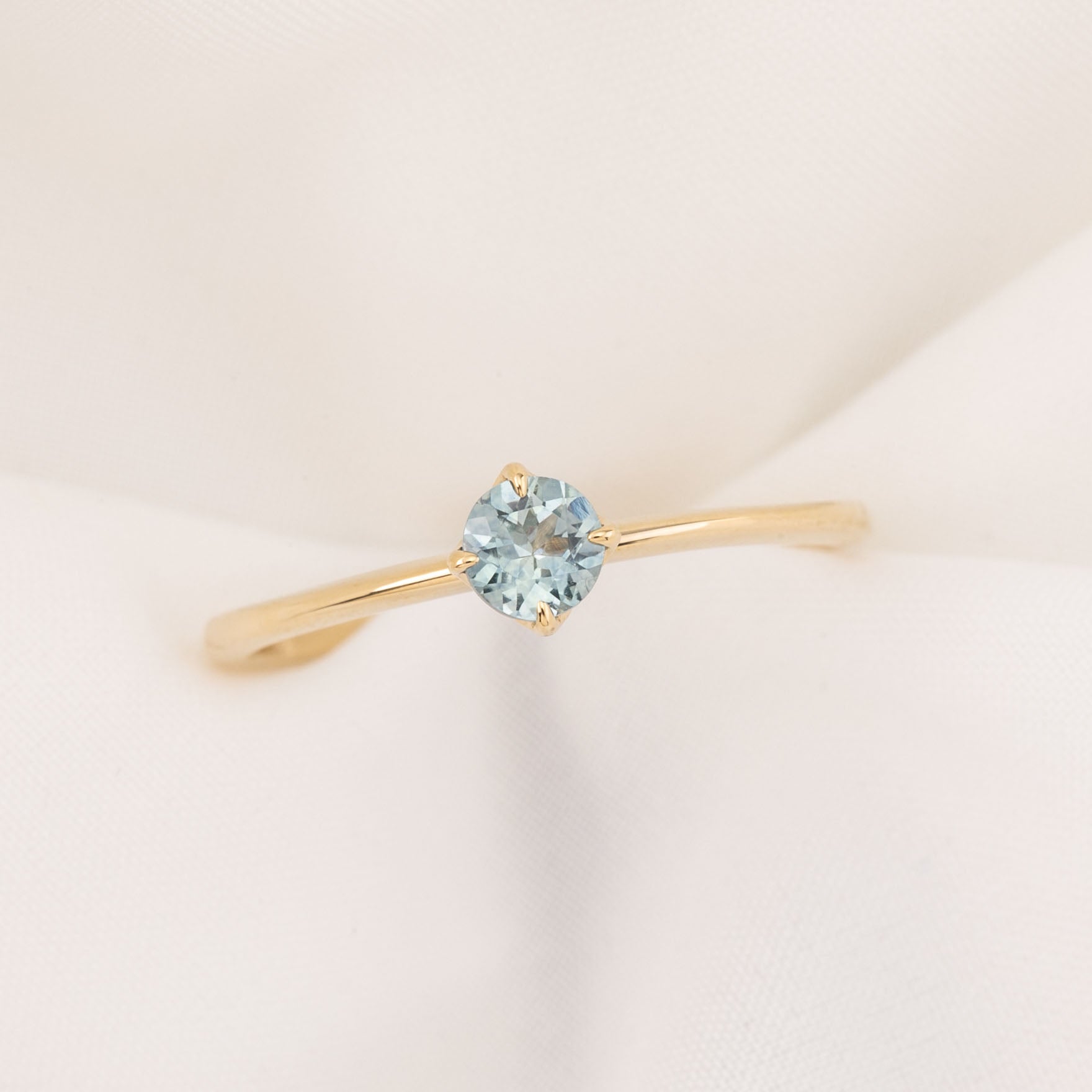 Alice Ring, 0.30ct Blue Green Montana Sapphire