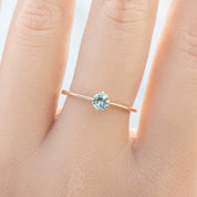Alice Ring, 0.30ct Blue Green Montana Sapphire