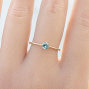 Alice Ring, 0.30ct Blue Green Montana Sapphire