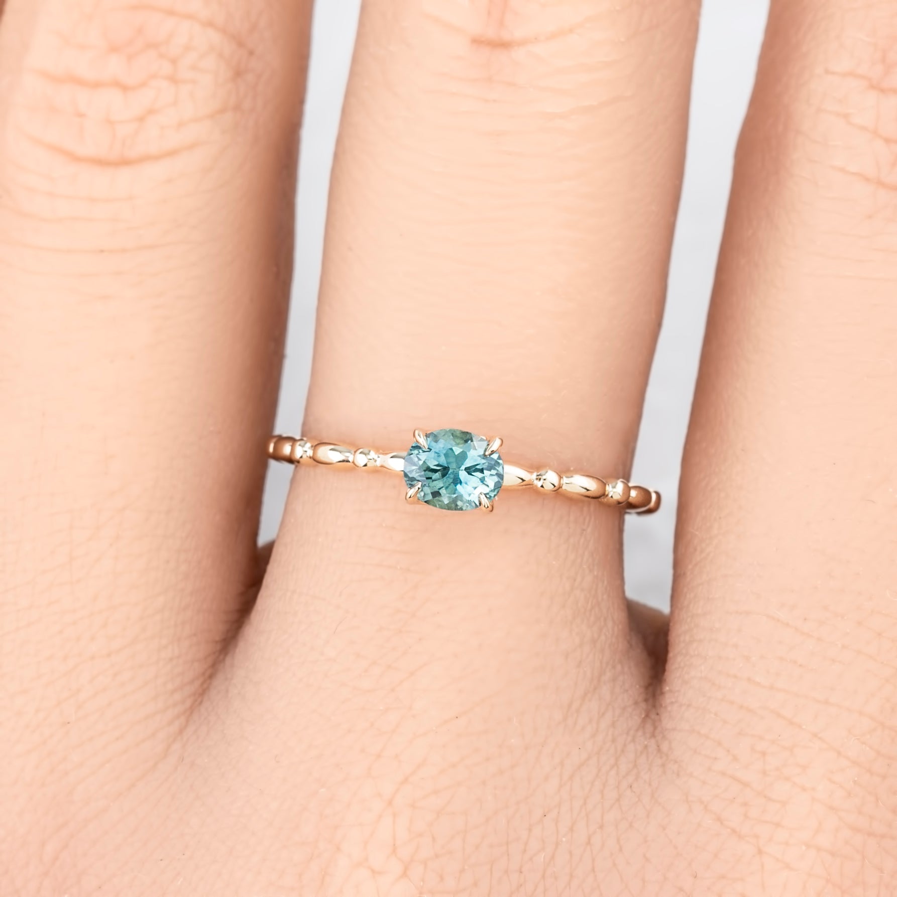 Candy Ring, 0.45ct Montana Sapphire, oval shape gemstone