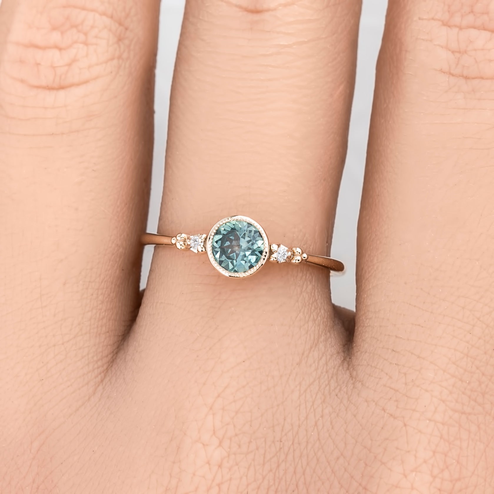 Estel Bezel Ring, 0.60ct Montana Sapphire