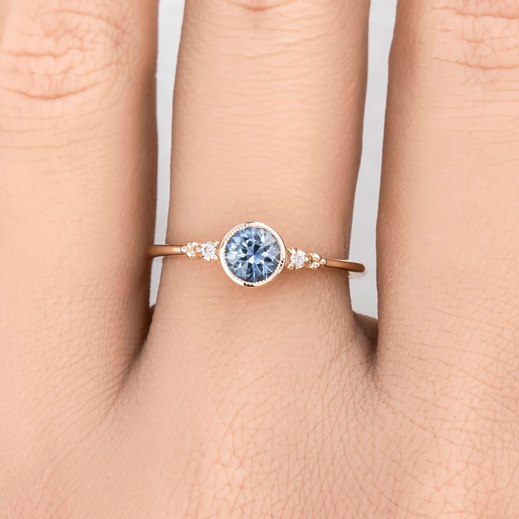 Estel Bezel Ring, 0.60ct Montana Sapphire