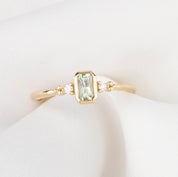 Estel Bezel Ring, 0.40ct Light Green Montana Sapphire