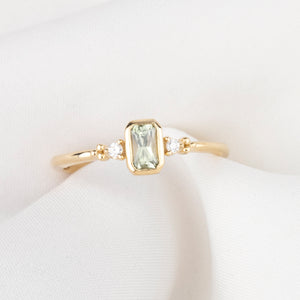 Estel Bezel Ring, 0.40ct Light Green Montana Sapphire