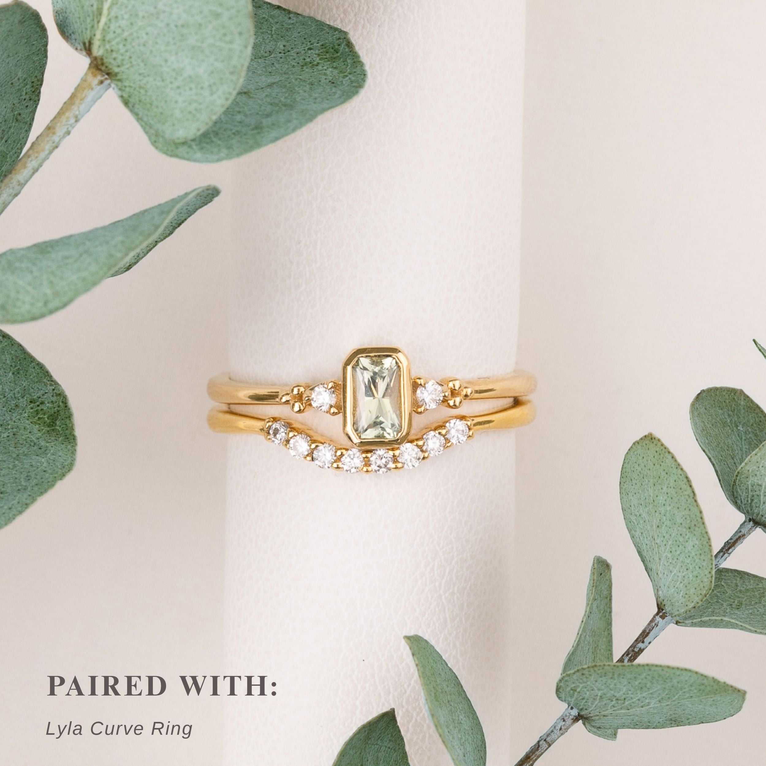Estel Bezel Ring, 0.40ct Light Green Montana Sapphire