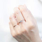 Candy Ring, 0.40ct Blue Green Unheated Sapphire