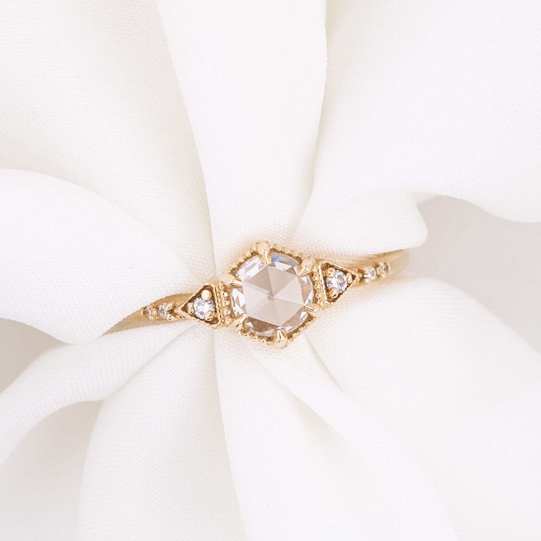 Agatha Round Rose Cut Diamond Ring