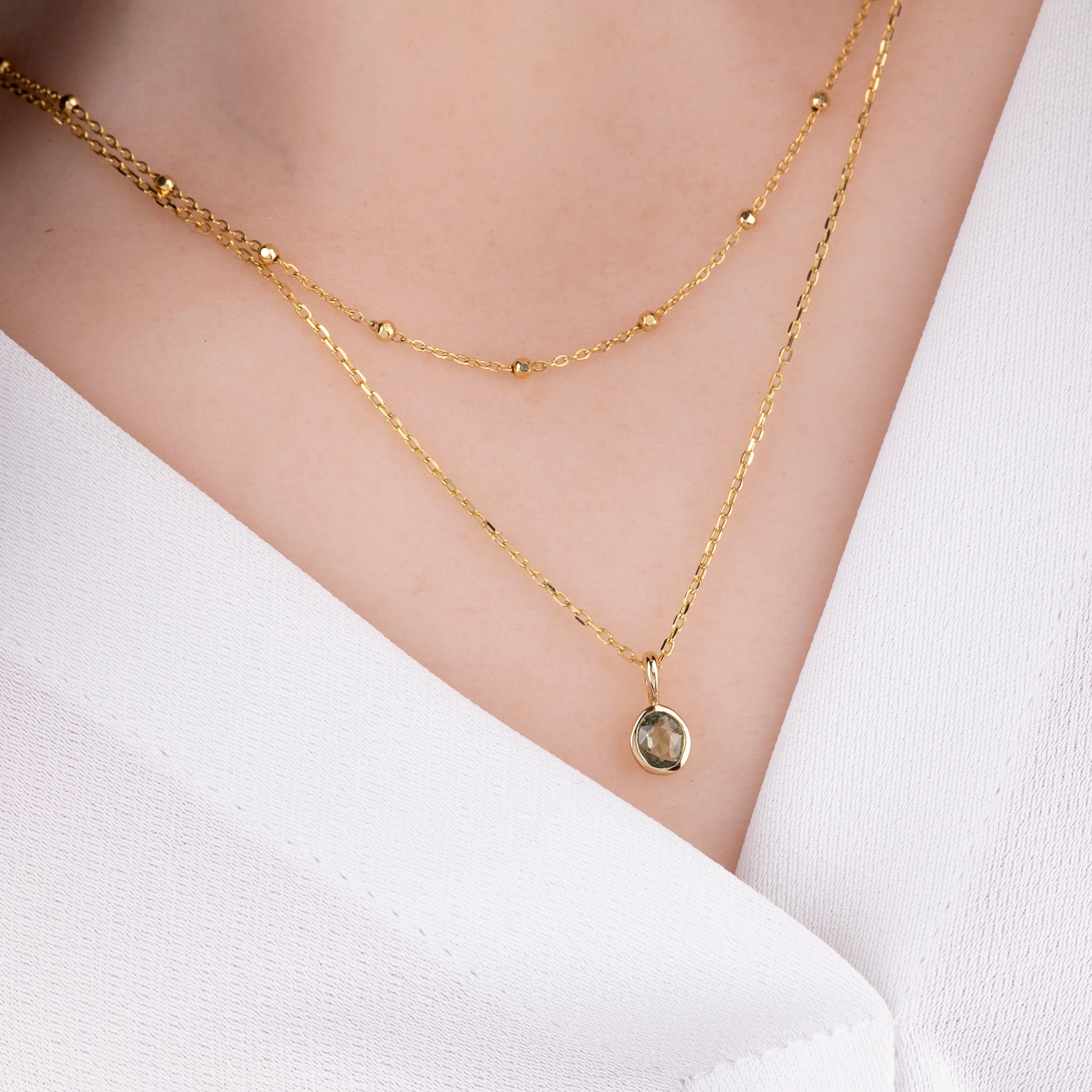 Bezel Green Sapphire Charm 4.8mm