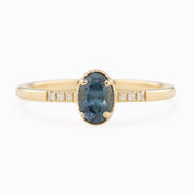 Grace Ring, 0.60ct Montana Sapphire, oval shape gemstone