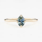 Alice Ring, 0.60ct Blue Green Sapphire