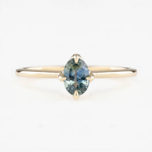 Alice Ring, 0.60ct Blue Green Sapphire