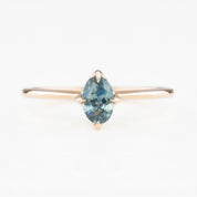 Alice Ring, 0.65ct Blue Green Sapphire