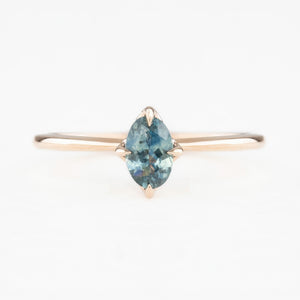 Alice Ring, 0.65ct Blue Green Sapphire