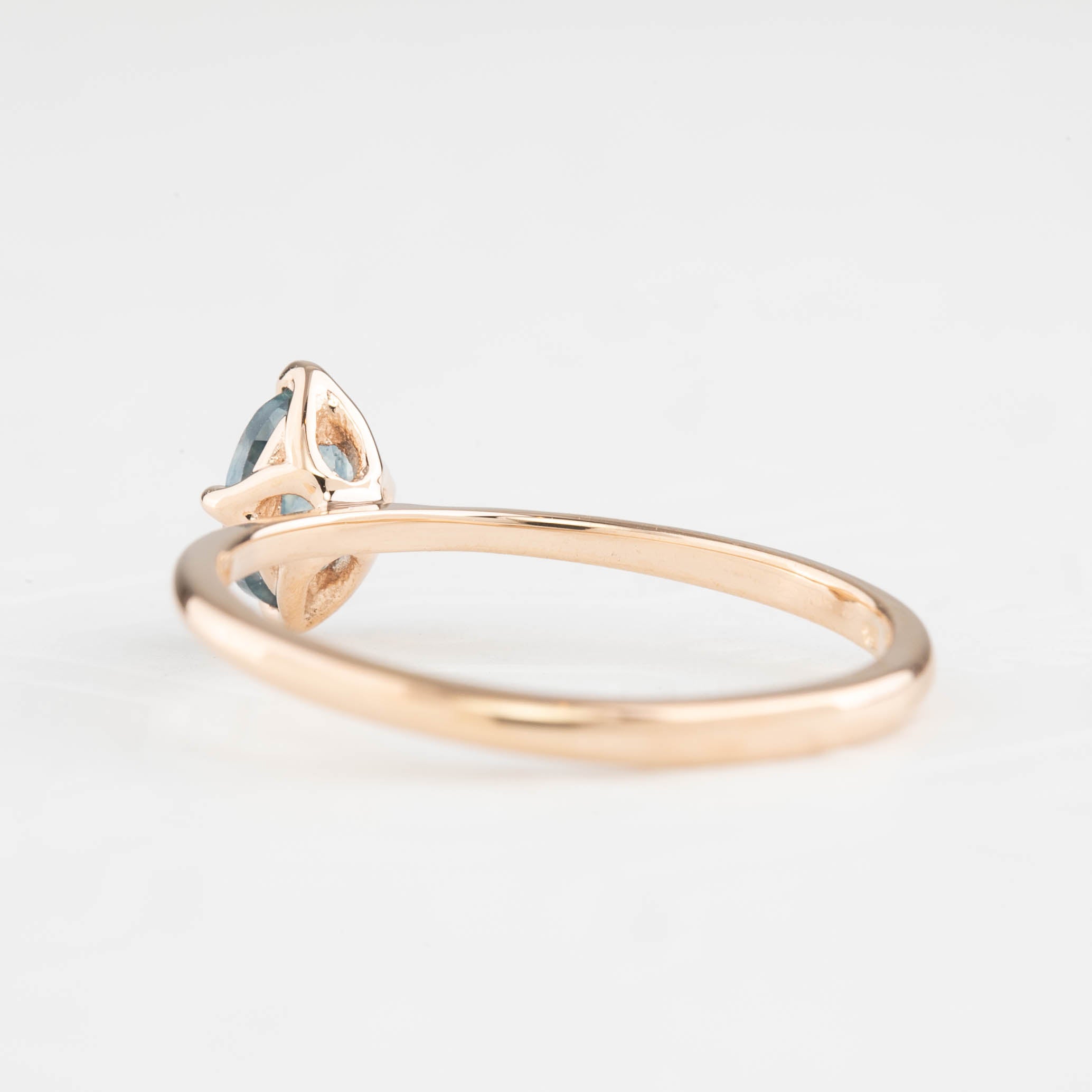 Alice Ring, 0.60ct Blue Green Sapphire